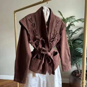 Spijkerblazer - chocobruin