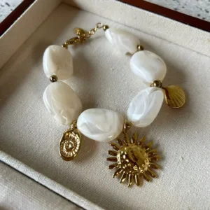 Armband stone - ivoor